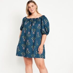 NWT Old Navy - Floral Mini Swing Dress - Navy Floral - Size XL